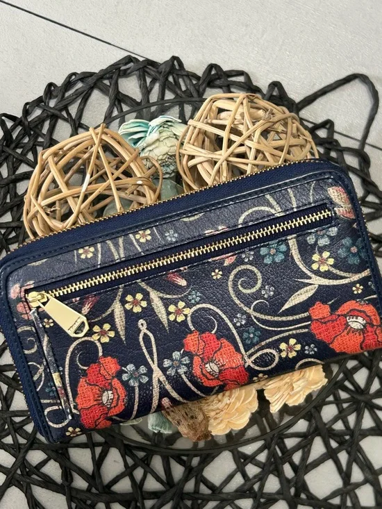 Brahmin Large Duxbury Navy Baronia Floral Satchel & Matching Suri Wallet - Picture 16 of 16